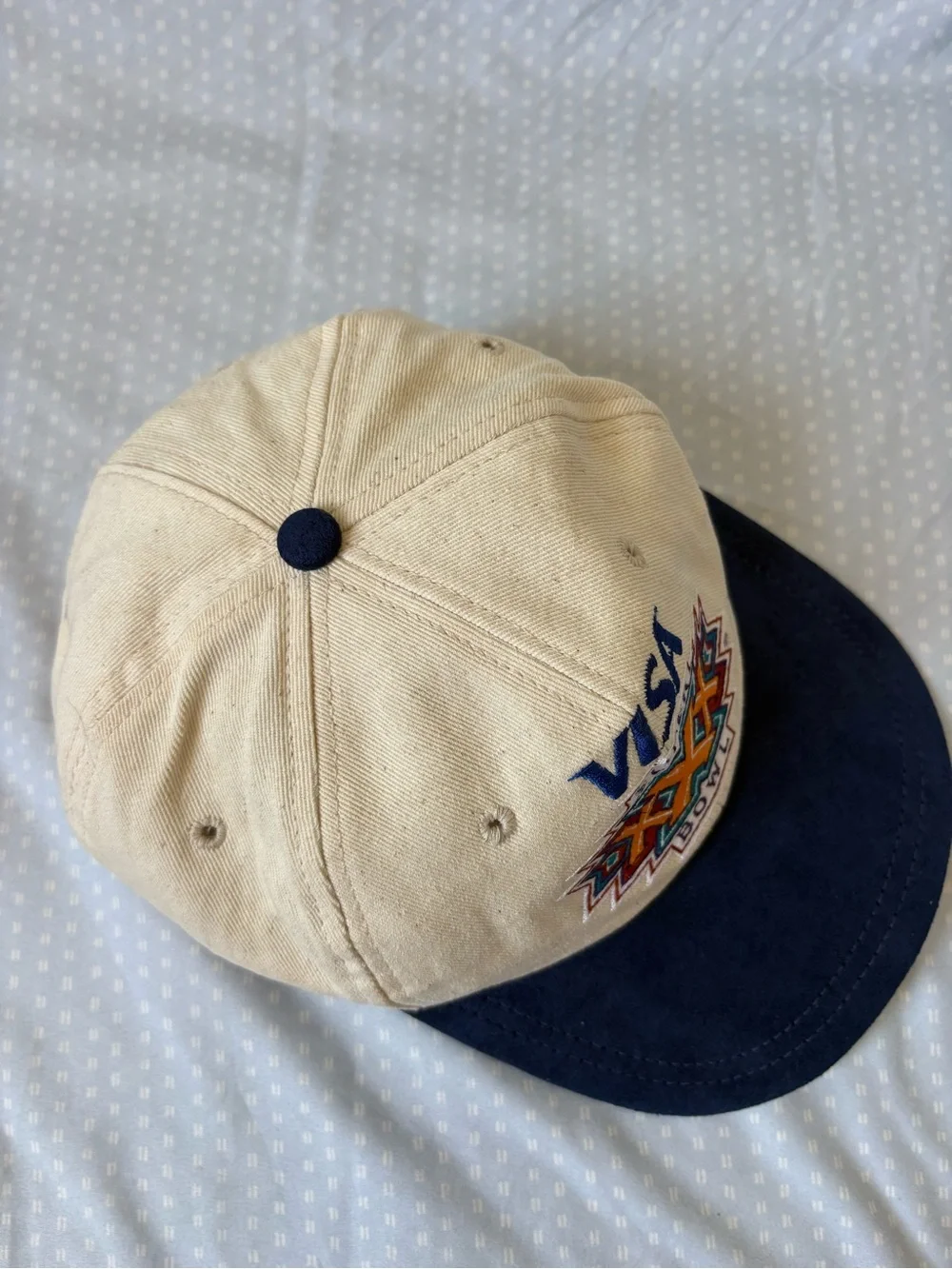 Super Bowl XXX Kids Baseball Cap in Beige and Navy